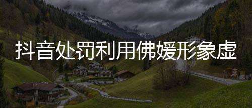 形象虚假营销利用账号抖音佛媛个处罚